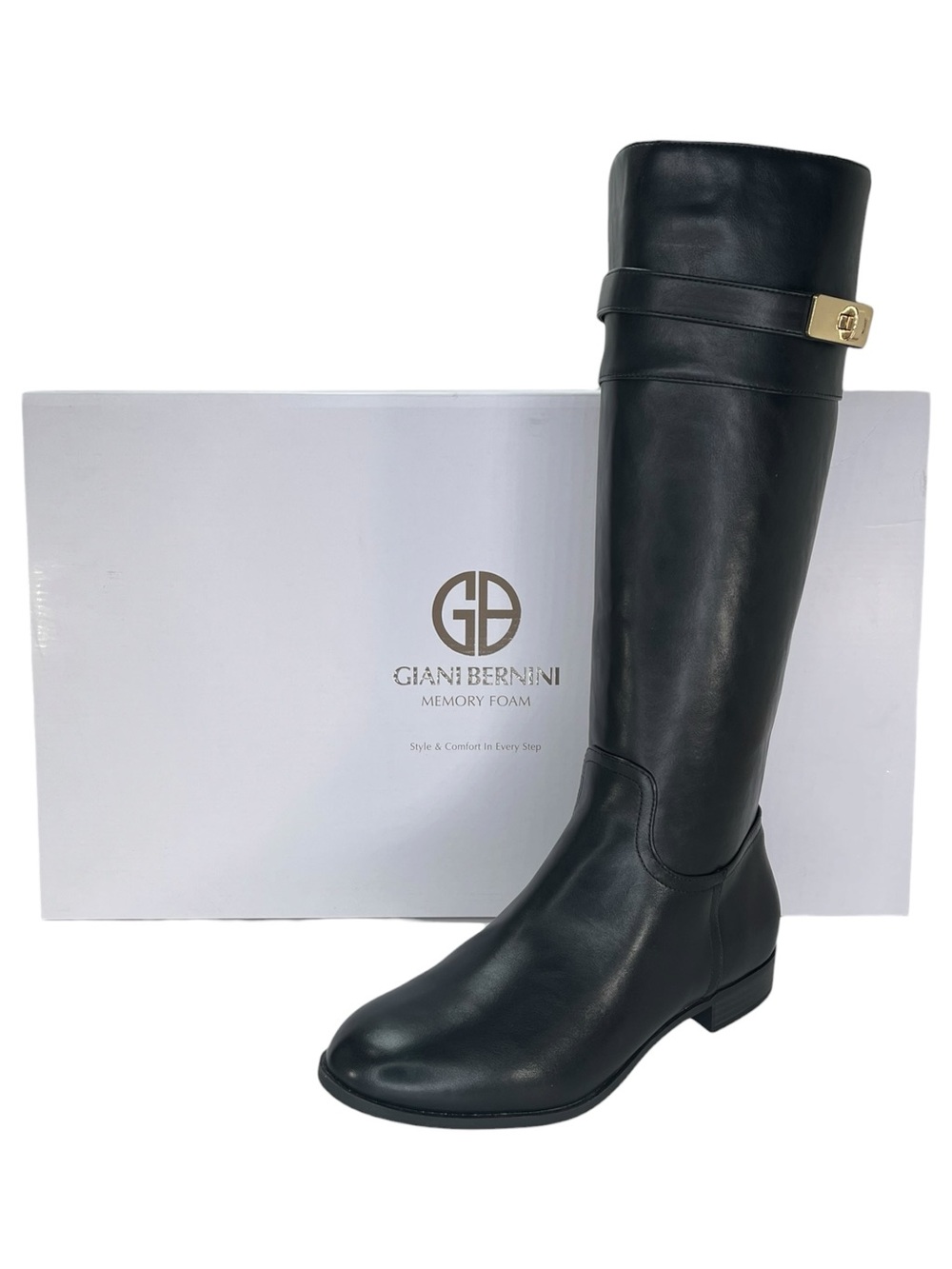 Giani Bernini Taharahh Black Faux Leather Knee High Womens Boots Size 9.5M - Picture 11 of 12